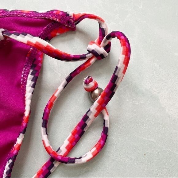 CONVERSE zig zag pattern tie sides bikini bottom M - Picture 2 of 6